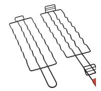 SAUSAGE GRILLING BASKET GRILLING NET BBQ GRILLING BASKET FOR HOT DOGS WOOD HANDLE PORTABLE BARBECUE SPATULA FOR CAMPING PICNIC