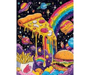 Sausage Pizza 70 Piece Jigsaw Puzzles for Adults, Colourful, Challenging & Brainteasing Adult Puzzles 70 Pieces Food, Fun jigsaws for The Whole Family 14x10 Inch