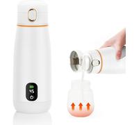 SAUSI BRAND Calienta Biberones Portátil Eléctrico - Termo Bebé 350 ml con Control de Temperatura, Calienta Rápido y Duradero, Pantalla Digital, 2 Modos para Leche y Agua, Ideal para Padres (Blanco)