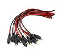 SAUTOP Conector de cable de alimentación CC, 12 V, 5 A, 2,1 mm x 5,5 mm, 15 conectores macho y 15 conectores hembra para cámaras de seguridad CCTV y adaptador de corriente de iluminación
