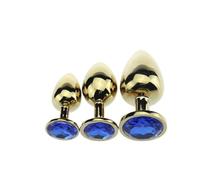 SAUVASFZ Anal Butt Plug 3 Unids/set Gold Anal Plug 3 Tamaños Metal Butt Plug Masturbador Anal Entrenador Pareja Máquina Sexual Juguetes Sexuales Productos para Adultos Butt Training