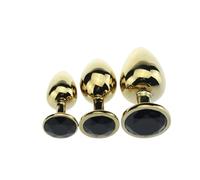 SAUVASFZ Anal Butt Plug 3 Unids/set Gold Anal Plug 3 Tamaños Metal Butt Plug Masturbador Anal Entrenador Pareja Máquina Sexual Juguetes Sexuales Productos para Adultos Butt Training