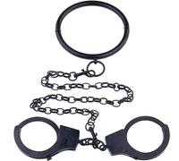 SAUVASFZ Collar de esclavo BDSM de acero inoxidable Collar de ajustable (5-7 cm) Esposas Esposas con cadena de metal Tortura Juego de esclavitud extrema Juguete sexual
