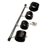 SAUVASFZ Esposas de cuero ajustables, puños de tobillo, juego de bondage extremo, barra separadora de acero inoxidable, de sujeción para piernas y manos, juego de bondage