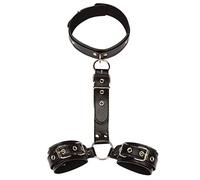 SAUVASFZ Esposas de cuero Bondage, muñequeras ajustables, restricciones en los puños del tobillo, esposas Sm para adultos, collar, juguetes sexuales de tortura, para parejas, juguetes sexuales extremo