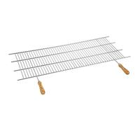 Sauvic 02480 - Parrilla Barbacoa zincada Recortable, con Mangos de Madera, 100 x 40 cm