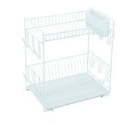 Sauvic 88980 - Escurreplatos Grande plastificado,Color Blanco, 43 x 25 x 41,5 cm