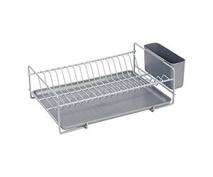 Sauvic 89020 - Escurreplatos Plano Plastificado Gris, Color Gris, 38,5 x 25 x 12 cm