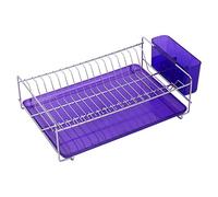 Sauvic 91028 - Escurreplatos De Acero Inoxidable 18/8 Plano Lila, Color 38,5 x 25 x 12 cm