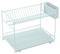 Sauvic Escurreplatos Acero plastificado Blanco, pequeño 38,5x25x28 cm.