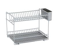 Sauvic Escurreplatos pequeño Plastificado Gris, Color Gris, 38,5 x 25 x 28 cm