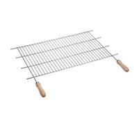 Sauvic Parrilla Barbacoa Recortable 62,5-72,5 cm. x 40 cm. con Mangos de Madera, zincada