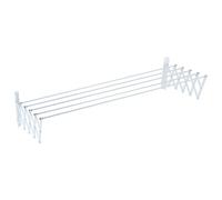 Sauvic Tendedero Extensible con fleje Acero plastificado Blanco y 5 Varillas de 120 cm.