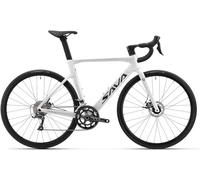 SAVADECK Bicicleta de Carretera de Fibra de Carbono, 700C Bicicleta de Carreras Cuadro de Carbono Horquilla de Carbono con SORA R3000 Sistema de Desviador de 18 Velocidades Freno de Disco para adultos