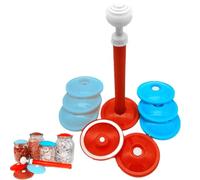 Savador de alimentos al vacío de frasco: sellador de ABS compacto, kit de bomba manual | de tapa a prueba de fugas con 9 cubiertas y 1 bomba, solución de sellado liviano para la organización d