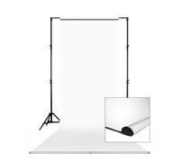Savage Barra para el Fondo de 1,35 m con Fondo de Papel Súper Blanco sin Costuras, Fondo Fotográfico de 1,35 m x 11 m, Estructura de Aluminio, Accesorio para Fotografía