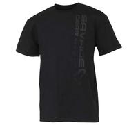 Savage Gear Camiseta con Logotipo Vertical | Camiseta de Pesca para Pescadores Depredadores, Pesca con señuelos y Ropa al Aire Libre | Ropa de Pesca de algodón Suave | Ajuste cómodo | Negro | M