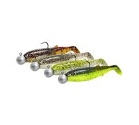 Savage Gear Cannibal Shad Mix - Señuelos para Perca, Lucio, lucioperca, Trucha, Siluro - Kit para Pescadores de Agua Dulce y Salada UV Active, con Aroma Que atrae a los Peces Dark Water Mix 12.5 cm