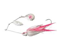 Savage Gear Da Bush Spinnerbait - Marco de Acero Inoxidable, Cola rizada Remolque de Silicona, Bass, Pike, Musky, y Otros Peces Depredadores, Agua Dulce y Salada señuelo de Pesca Azul Plata 18 cm