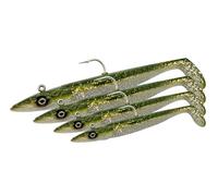 Savage Gear Sandeel V2 - Imitación súper Realista de lanzón con acción de Patada Viva, Cabeza de Jig dardera, Ideal para Peces Depredadores en Agua Salada, Lucio, lubina y lucioperca Caqui 14 cm