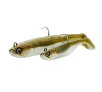 Savage Gear Savage Minnow - Diseño de Cabeza de Jig, Ideal para Pescadores de Agua Dulce y Salada, Peces Depredadores como el Lucio, la Perca y la lucioperca Verde Plata 10 cm