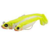 Savage Gear Savage Minnow WL 2+1 - Diseño sin Hierbas, acción de pateo enérgica, Ideal para Peces Depredadores Pescadores de Agua Dulce y Salada Verde Plata 12,5 cm