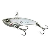 Savage Gear Vib Blade - Pala Fina de lanzado Largo con acción Vibrante y Parpadeante, Ideal para Perca, Lucio y lucioperca en Agua Dulce y Salada, anzuelos triples Ultra Afilados Pearl White 5.5 cm