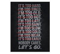 Savage Gym Quote Poster - Nobody Cares Let's Go Gym Wall Art for Men and Women, Home Office(Framed,16x24inch(40x60cm))