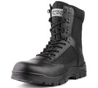 Savage Island Sentinel PRO - Botas de combate de piel, con cremallera lateral y cordones, tácticas, militares, transpirables, para motocicleta, seguridad, cadetes y policía, Black, 39 1/3 EU