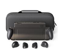 Savage Raven by Skull & Co. GripCase Bundle for Nintendo Switch 2: Dockable Soft Protective Case with Replaceable Grips [to fit All Hands Sizes], with Hard Shell Huge Storage Carrying Case, Black