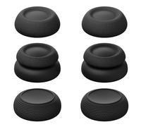 Savage Raven by Skull & Co. Skin, CQC and FPS Thumb Grip Set Joystick Cap Analog Stick Cap for PlayStation Portal - Black, 3 Pairs(6pcs)