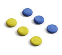 SAVAGE RAVEN by Skull & Co. Skin, CQC Thumb Grip Set Joystick Cap Analog Stick Cap for Nintendo Switch 2 Joy-con Controller - Blue+Light Yellow, 3 Pairs(6pcs)