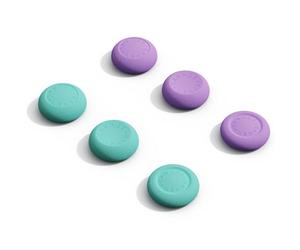 SAVAGE RAVEN by Skull & Co. Skin, CQC Thumb Grip Set Joystick Cap Analog Stick Cap for Nintendo Switch 2 Joy-con Controller - Light Purple+Light Green, 3 Pairs(6pcs)
