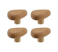 Savagrow Tiradores triangulares de madera sin terminar para cajones de 1.57 pulgadas de altura con tornillos de dos tamaños para cajones, armarios, aparadores, 4 unidades