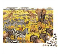 Savanna Animal Kingdom Adult Jigsaws 1000 Piezas Reciclable Material African Wildlife Puzzles Family Gaming Time Accesorios Perfect for Family and Amigos Birthdays 38x26cm/1000piezas