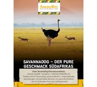 SavannaDog Fichas con libro de 800 g - Golosinas para perros sin cereales e hipoalergénicas, golosinas para perros con carne de avestruz, golosinas para perros con fibra valiosa