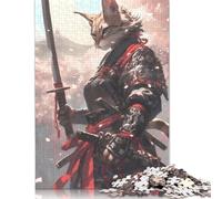 Savannah Cat Samurai Rompecabezas Imposible,desafío for Adults Entretenimiento Creativo 1000 Piezas Obra De Arte De Juego De para Adultos Y Niños A Partir De 12 Años 1000pcs (75x50cm)