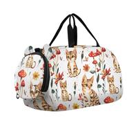 Savannah Cats - Bolsa de lona para gimnasio con compartimento para zapatos, ligera, para viajes, deportes, fin de semana