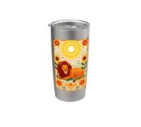 Savannah Predator Mane Roar Cat Wild Vaso térmico de acero inoxidable de doble pared