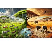 Savannah Wet Dry Seasons Diamond Art Kits,5D Diamond Painting Kits for Adults,DIY Full Square Drill diamond painting kits For Beginners Rhinestone Embroidery Picture Art for Home Decor 30x70 cm