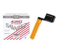 Savarez 655917 - Cuerdas Para Guitarra Clásica Alliance Ht Classic 540R Juego Tensión Estandar, Rojo + Ortega Osw-Std - Manivela Para Guitarra