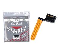 Savarez 656077 cuerdas para guitarra clásica alliance corum 500ar juego tensión standard roja + Ortega guitars osw-std manivela para guitarra