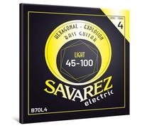 Savarez Hexagonal Explosion - Cuerdas para bajo eléctrico - Bass Guitar Strings - Juego de 4 cuerdas - Envoltura de acero niquelado - B70L4 Light - .045-.100