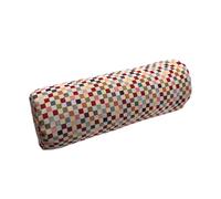 savasanas - Mini Bolster cilíndrico Cuadrados 40x14cm, Ideal para apoyar cervicales, Rodillas, Hombros o como Asiento de Yoga - Funda Lavable - Relleno de cáscara espelta - Asa de Transporte