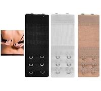 SAVE A BRA 3 prolongadores Tirantes 2 x 2 Ganchos alargador extensión Tirantes de Sujetador en 3 Colores (Negro Blanco Nu)