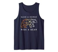 Save a Horse Ride a Bear LGBT Gay Bears Camiseta sin Mangas, Hombre, Azul Marino, L