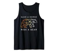 Save a Horse Ride a Bear LGBT Gay Bears Camiseta sin Mangas, Hombre, Negro, L