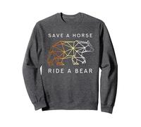 Save a Horse Ride a Bear LGBT Gay Bears Sudadera, Unisex para Adultos, Jaspeado Oscuro, L