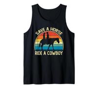 Save A Horse Ride a Cowboy Funny Horse Riding Adult Joke Camiseta sin Mangas