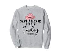 Save a Horse Ride a Cowboy Sign Yeehaw Hot Pink Cowgirl Hat Sudadera